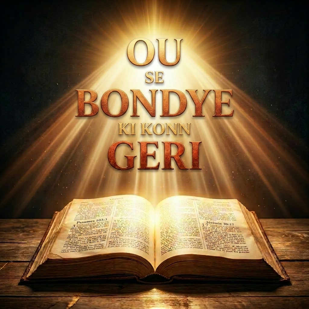 Open Bible with glowing light and text 'Jesus The Word The Healer'