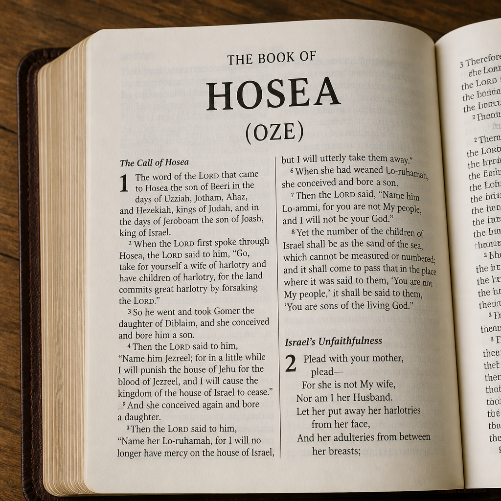 Open Bible showing the book of Hosea